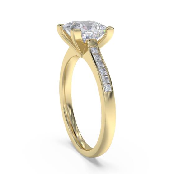 Princess Diamond Shoulder Set Ring