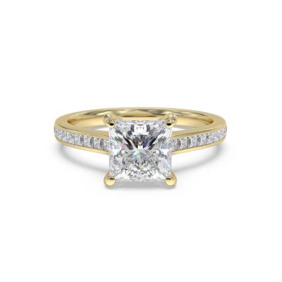 GIA Certified 0.75ct VS2/D Princess Diamond Shoulder Set Ring