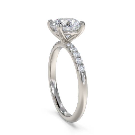 Round Diamond Shoulder Set Ring