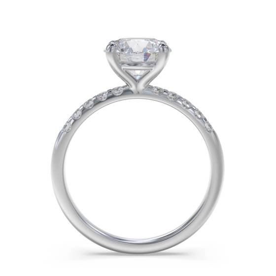 Round Diamond Shoulder Set Ring