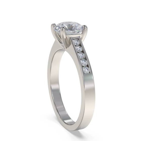 Round Diamond Shoulder Set Ring