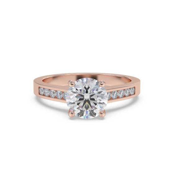 Round Diamond Shoulder Set Ring