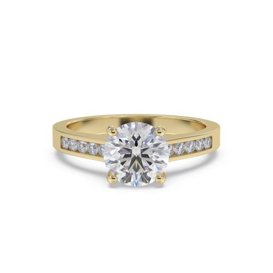 Round Diamond Shoulder Set Ring