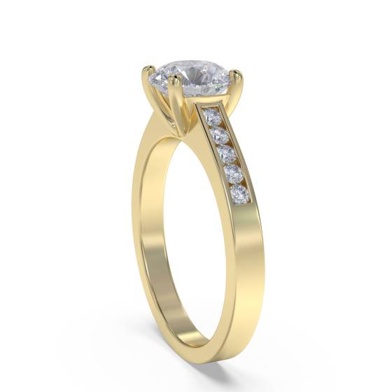 Round Diamond Shoulder Set Ring