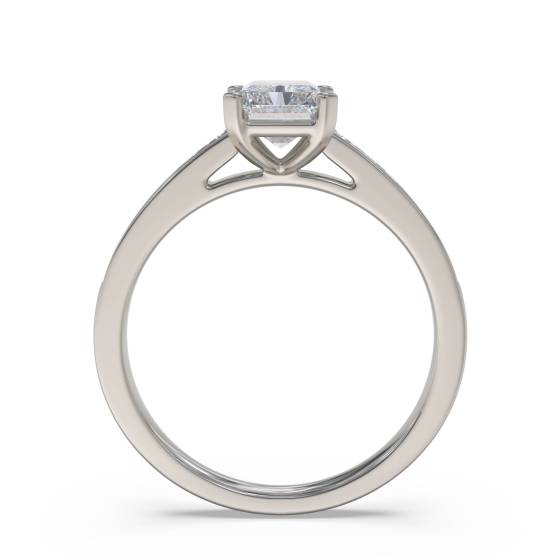 Radiant Diamond Shoulder Set Ring