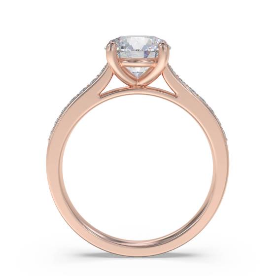 Round Diamond Shoulder Set Ring