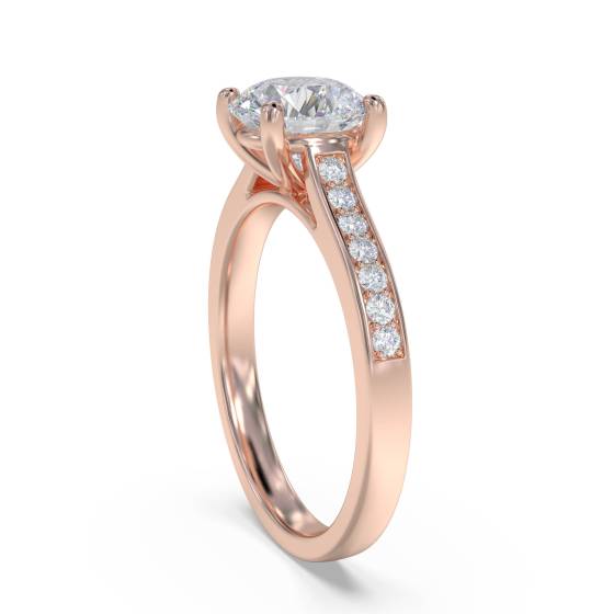 Round Diamond Shoulder Set Ring