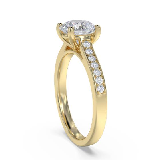 Round Diamond Shoulder Set Ring