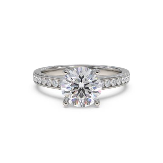Round Diamond Shoulder Set Ring