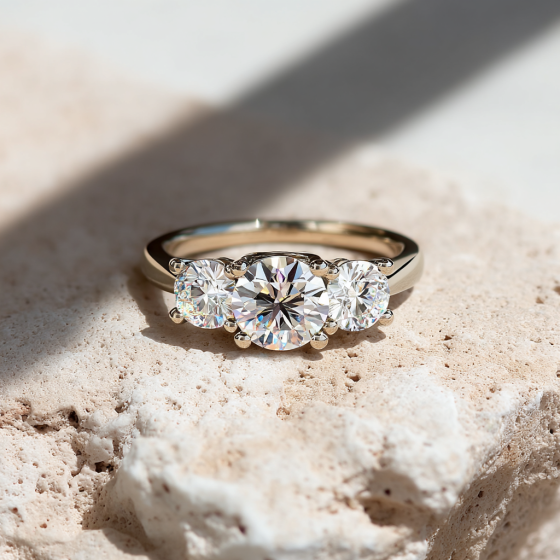 Lavish Round Diamond Trilogy Ring