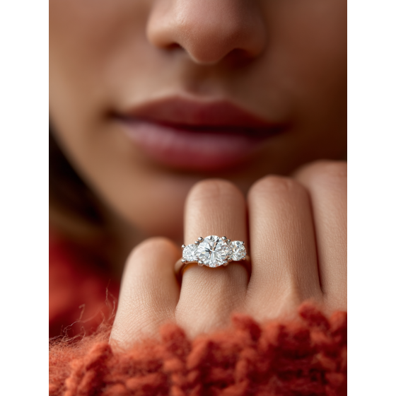 Lavish Round Diamond Trilogy Ring