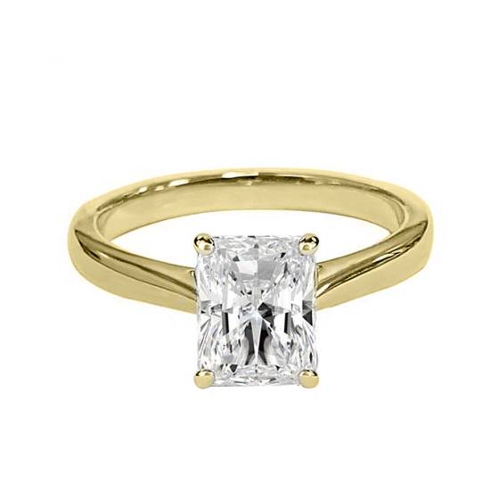 2.18ct VVS1/G Radiant Cut Natural Diamond Solitaire Engagement Ring
