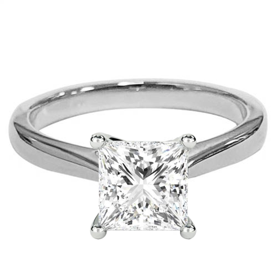 0.40ct VVS1/G Princess Natural Diamond Solitaire Engagement Ring