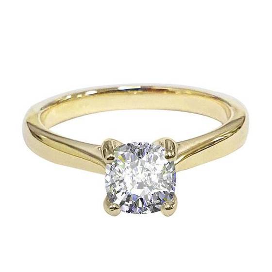 2.63ct Cushion Natural Diamond Solitaire Engagement Ring