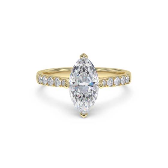 GIA Certified 0.75ct VVS2/D Marquise Diamond Shoulder Set Ring
