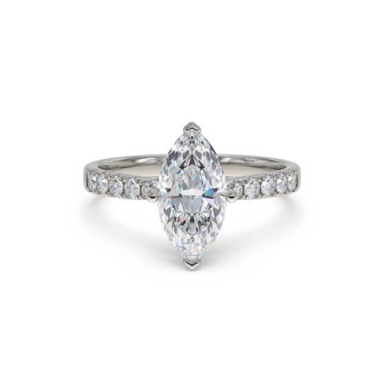 GIA Certified 0.85ct IF/D Marquise Diamond Shoulder Set Ring