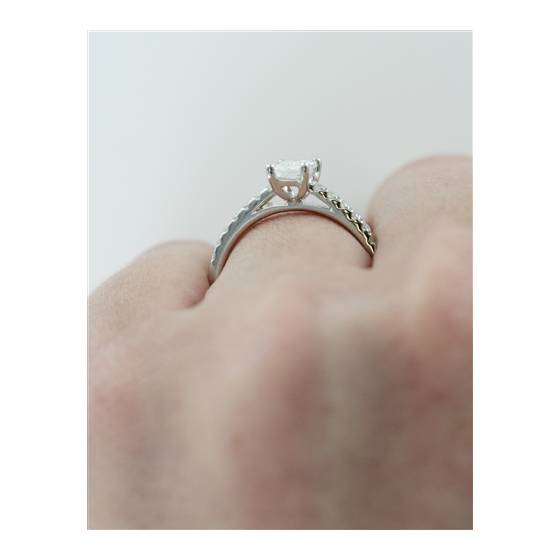 Emerald Diamond Shoulder Set Ring