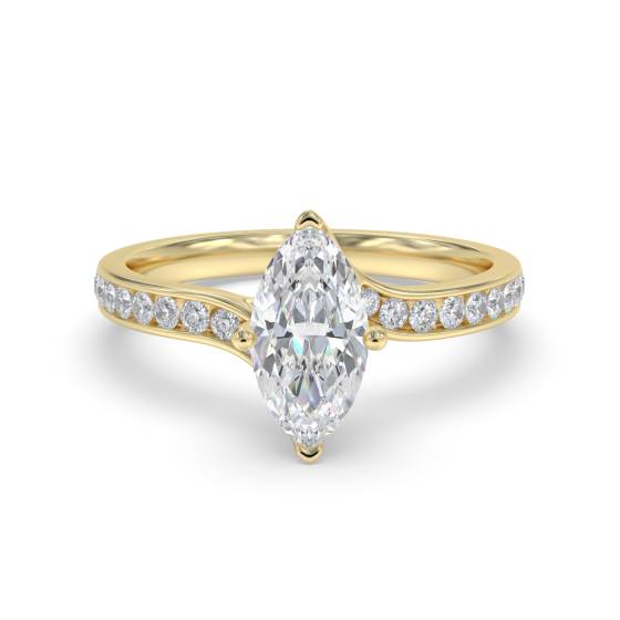 Marquise Diamond Shoulder Set Ring