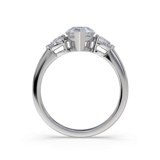 Unique Pear Diamond Trilogy Ring
