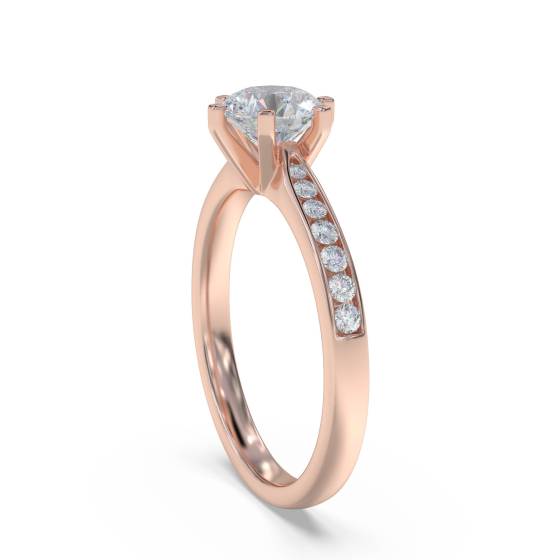 Round Diamond Shoulder Set Ring