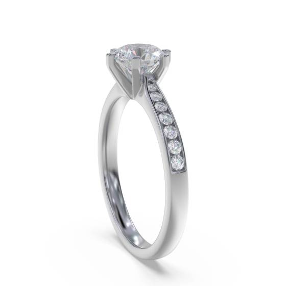 Round Diamond Shoulder Set Ring