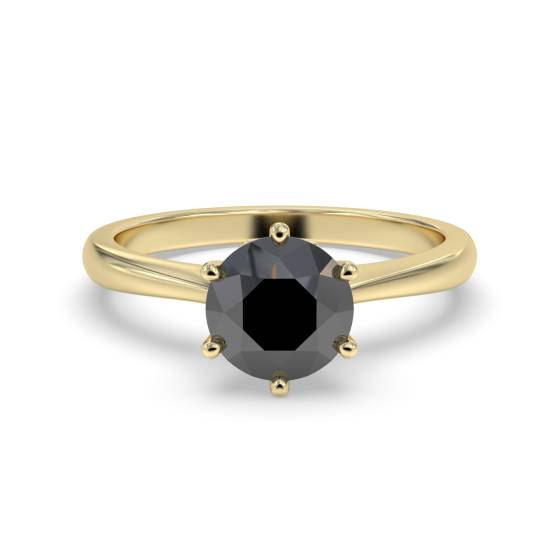 Black Diamond Solitaire Ring