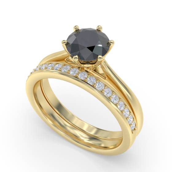 Black Diamond Solitaire Ring