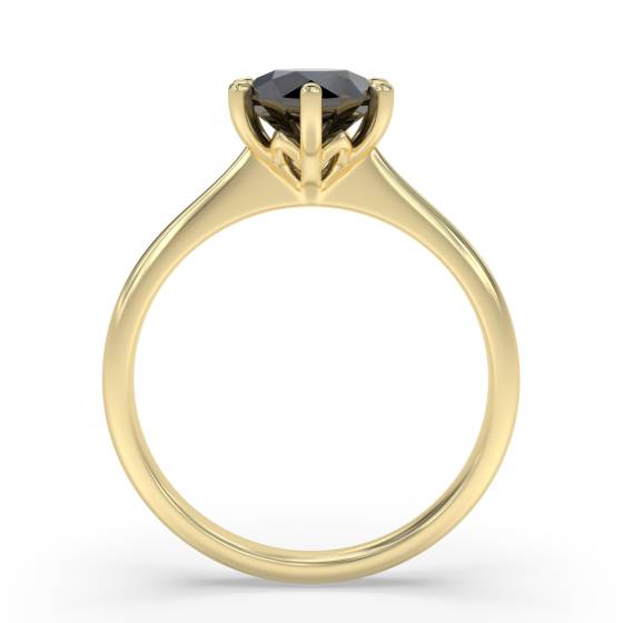 Black Diamond Solitaire Ring