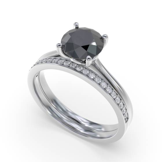 Black Diamond Solitaire Ring