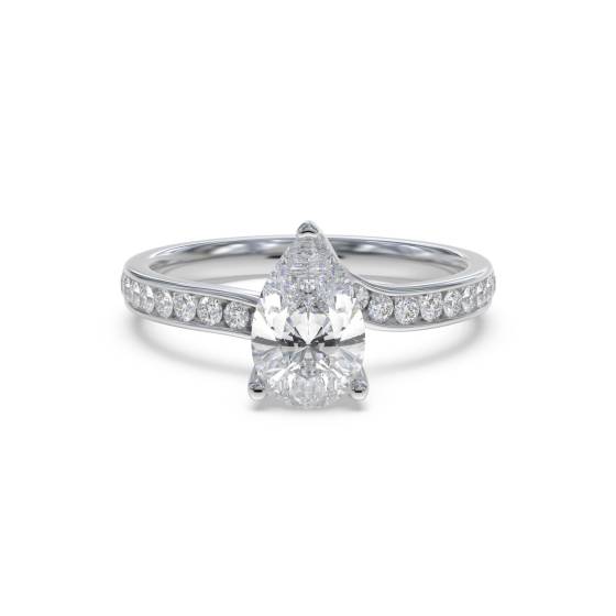 Pear Diamond Shoulder Set Ring