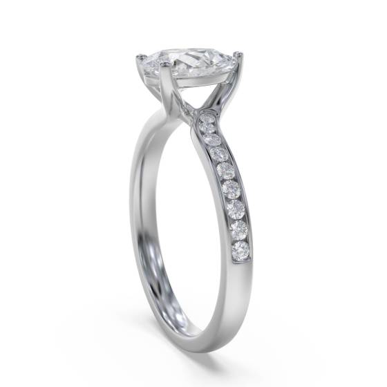Pear Diamond Shoulder Set Ring