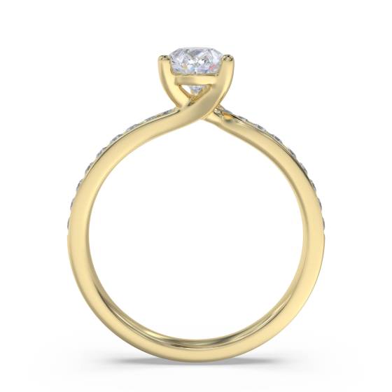 Pear Diamond Shoulder Set Ring