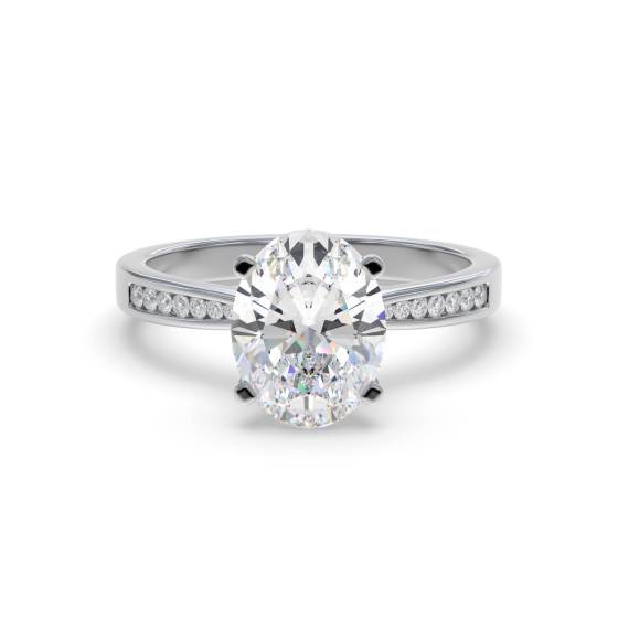 Oval Diamond Shoulder Set Ring