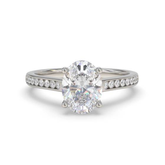 Oval Diamond Shoulder Set Ring