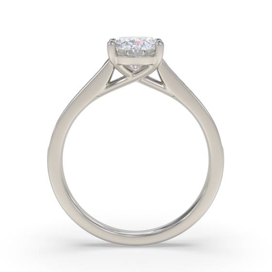 Oval Diamond Shoulder Set Ring