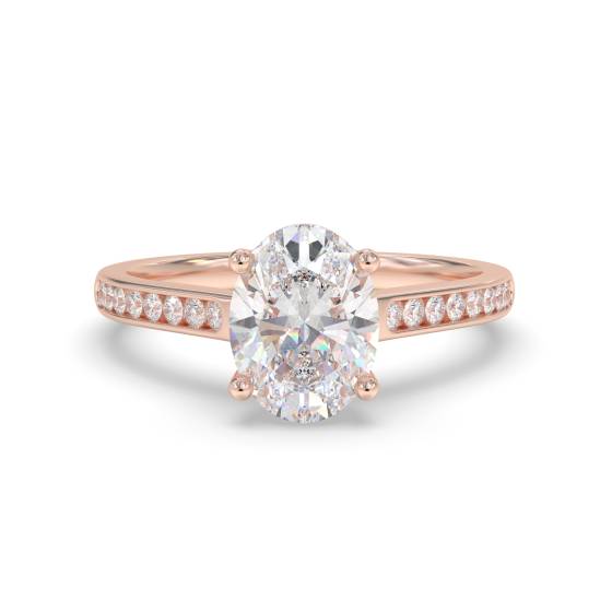 Oval Diamond Shoulder Set Ring