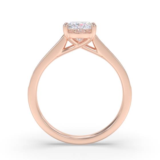 Oval Diamond Shoulder Set Ring