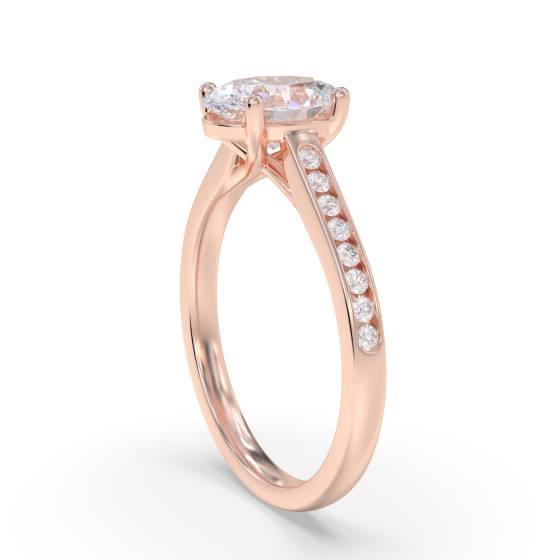 Oval Diamond Shoulder Set Ring