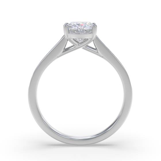 Oval Diamond Shoulder Set Ring