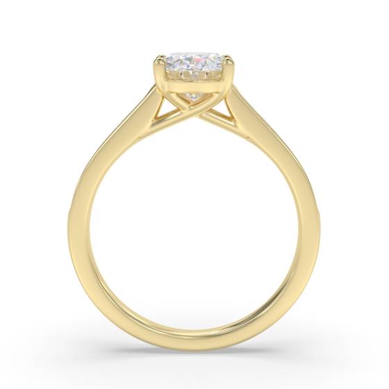 Oval Diamond Shoulder Set Ring