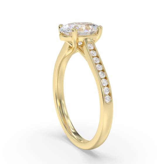 Oval Diamond Shoulder Set Ring