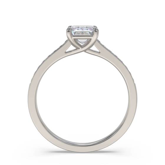 Emerald Diamond Shoulder Set Ring