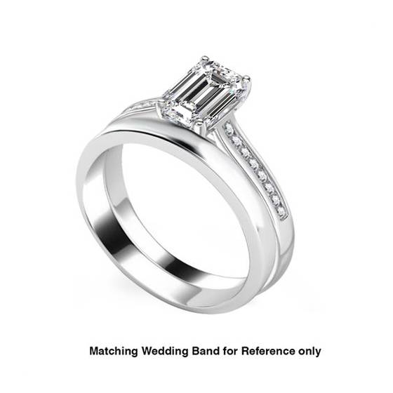 Emerald Diamond Shoulder Set Ring