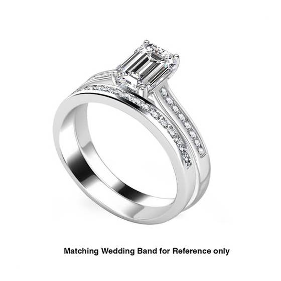 Emerald Diamond Shoulder Set Ring