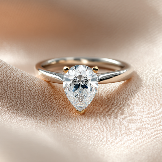 Modern Pear Diamond Engagement Ring