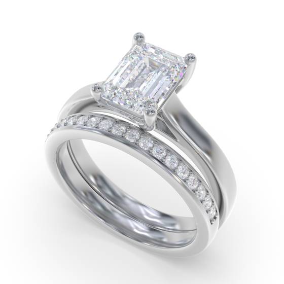 Modern Emerald Diamond Engagement Ring