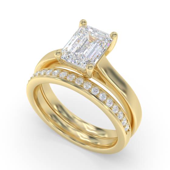 Modern Emerald Diamond Engagement Ring