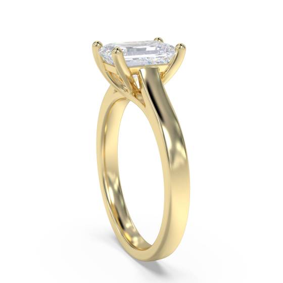 Modern Emerald Diamond Engagement Ring