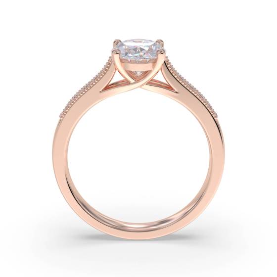 Oval Diamond Shoulder Set Ring