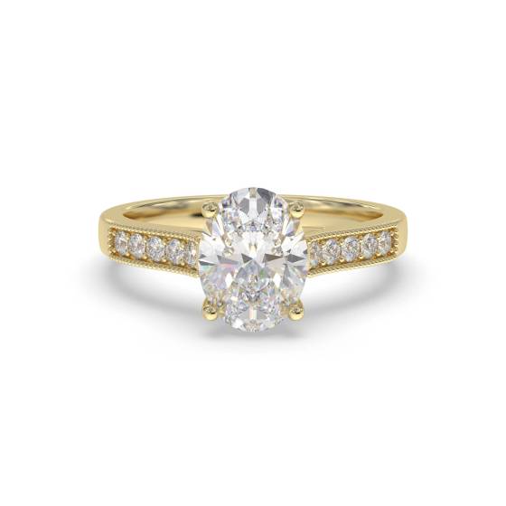 Oval Diamond Shoulder Set Ring